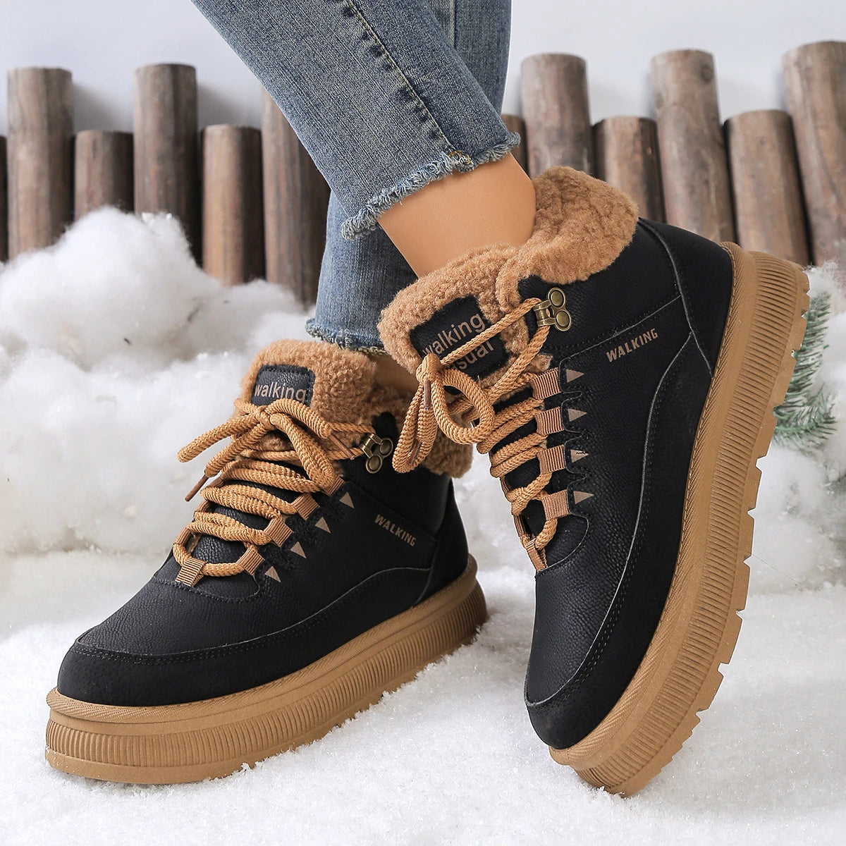 New Winter Round Toe Thick Soled Women's Boots Fashion Casual Comfortable Warm Cotton Shoes Women's Ankle Boots