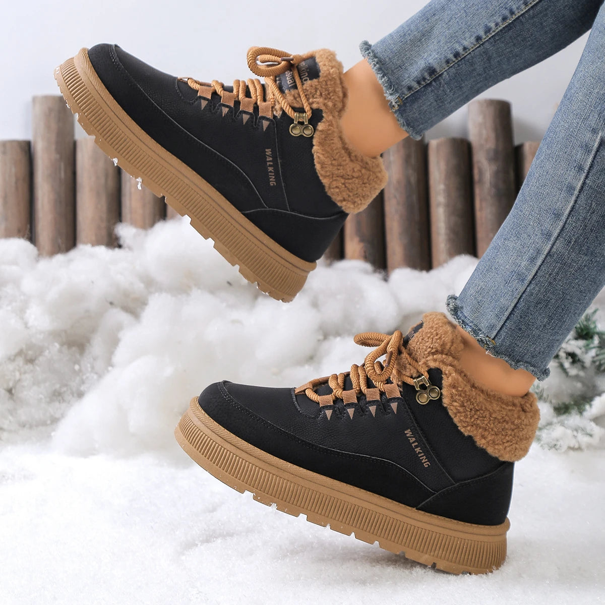 New Winter Round Toe Thick Soled Women's Boots Fashion Casual Comfortable Warm Cotton Shoes Women's Ankle Boots