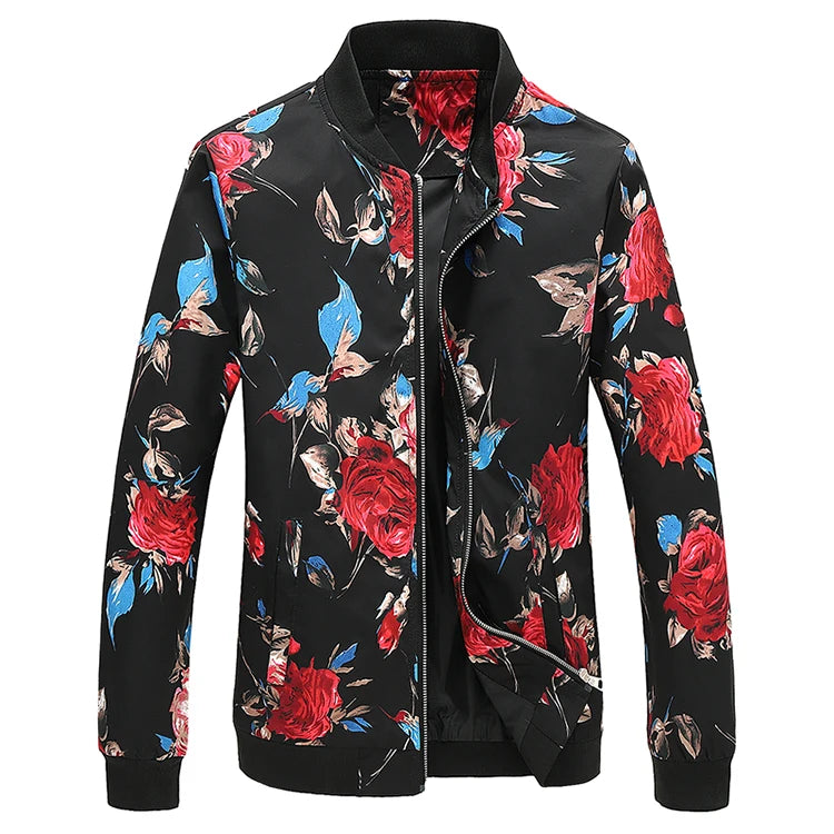 2025 Autumn New Printed Jackets Fashion Slim Fit Mens Casual Bomber Jacket Cardigan Zipper Coats Big Size 6XL Windbreaker Coat