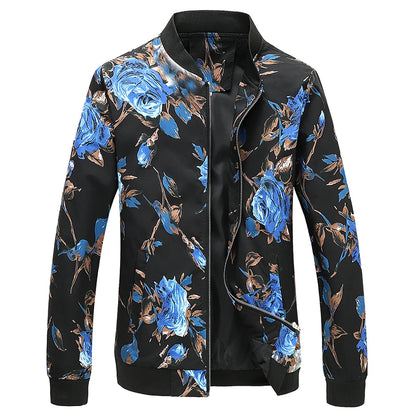 2025 Autumn New Printed Jackets Fashion Slim Fit Mens Casual Bomber Jacket Cardigan Zipper Coats Big Size 6XL Windbreaker Coat