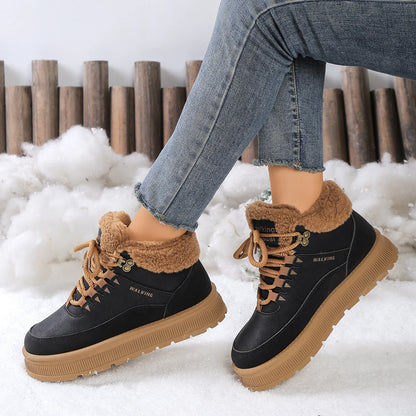 New Winter Round Toe Thick Soled Women's Boots Fashion Casual Comfortable Warm Cotton Shoes Women's Ankle Boots