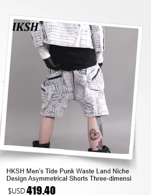 HKSH 2025 Spring Autumn New Man Tide Motorcycle Fashion Denim Jacket Trend Korean Slim Safari Style Casual Handsome Coats HK4817