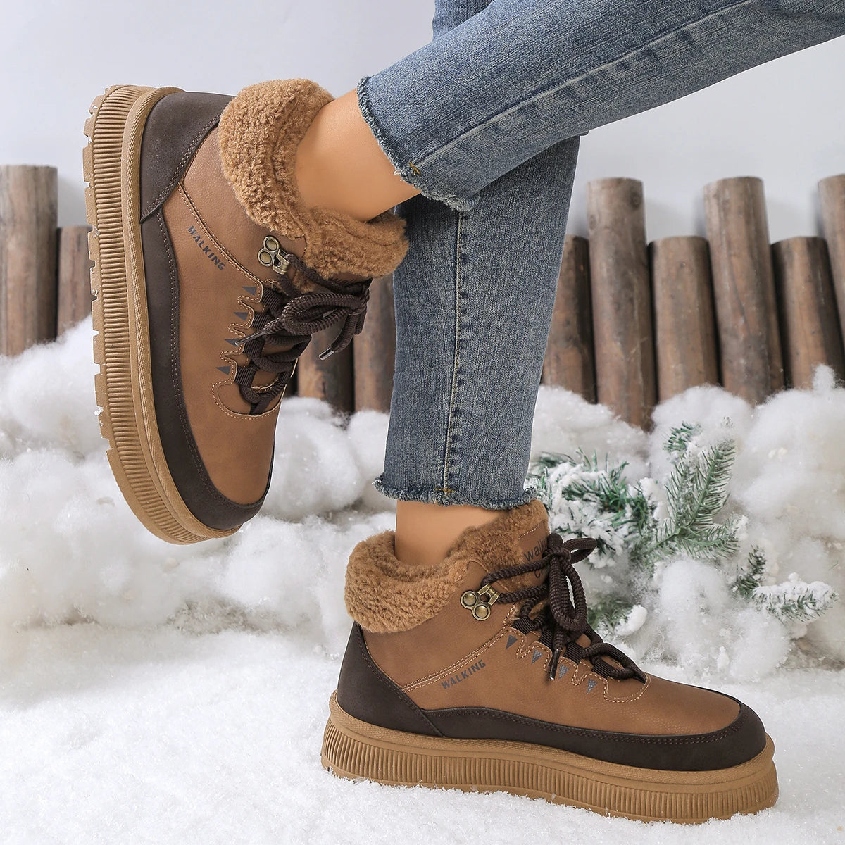 New Winter Round Toe Thick Soled Women's Boots Fashion Casual Comfortable Warm Cotton Shoes Women's Ankle Boots