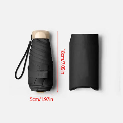 1Pc 55% Off Mini Sun Umbrella Pocket Rain Umbrella Vinyl Folding UV Ultraviolet Protection Sun Shade Pocket Parasol Capsule