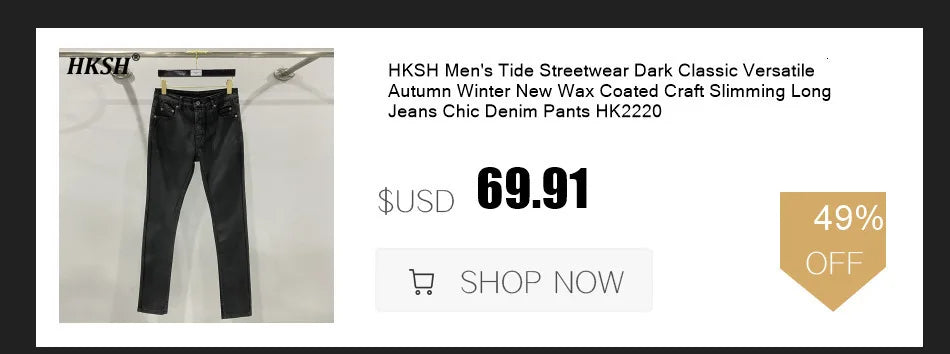HKSH 2025 Spring Autumn New Man Tide Motorcycle Fashion Denim Jacket Trend Korean Slim Safari Style Casual Handsome Coats HK4817
