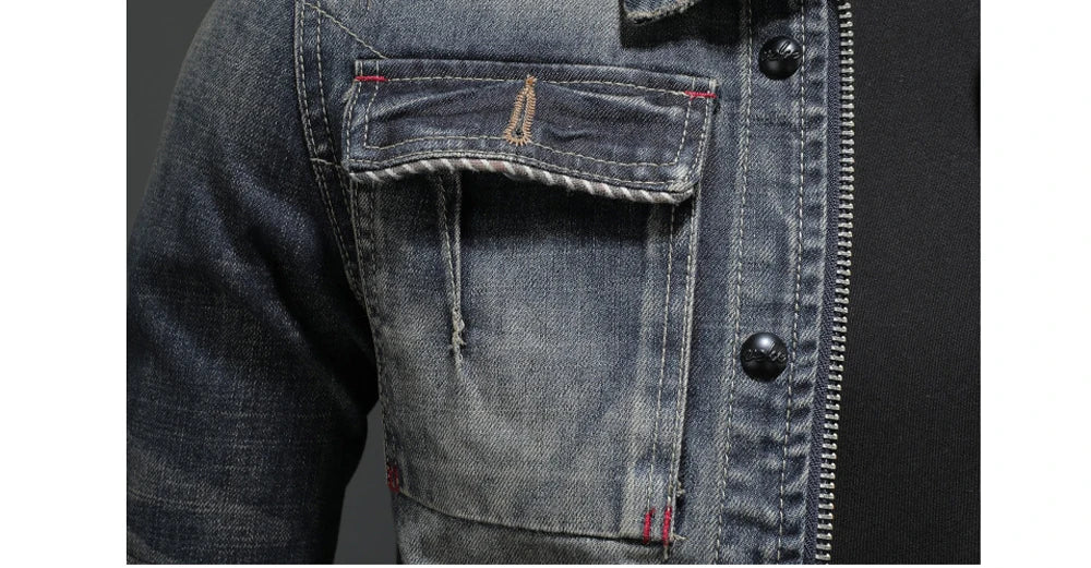 Autumn Winter Men's Denim Jackets Fashion Men Retro Streetwear Cowboy Jacket Men Hip Hop ZipperBiker Jean Coats Clothing