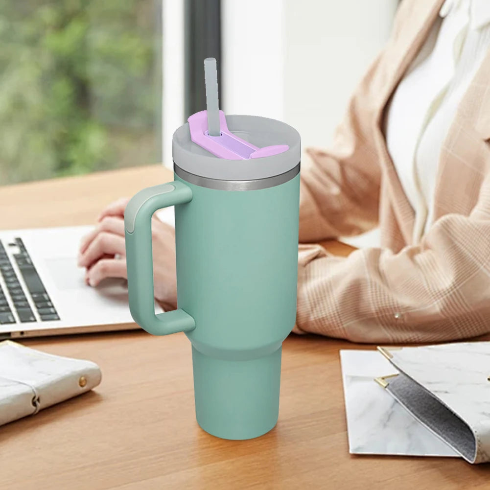 Handle Straw Tumbler Flip Straw Lid for 40 oz With Handle Fit 40oz for stanelys Mugs Cup Rotate 360 Degrees Cup Cover Accessorie