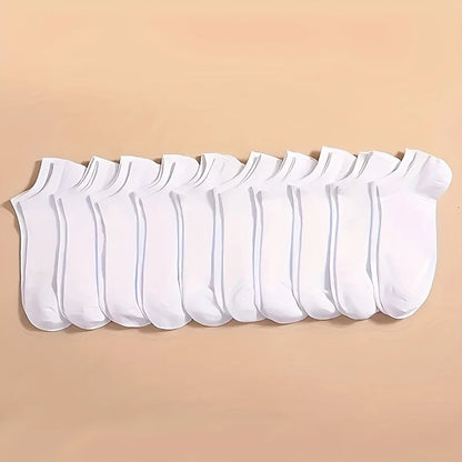 10/20/30/40/60 Pairs Of Unisex Solid Color Socks Comfy Breathable Soft Sweat Absorbent Socks For Daily And Outdoor Wearing