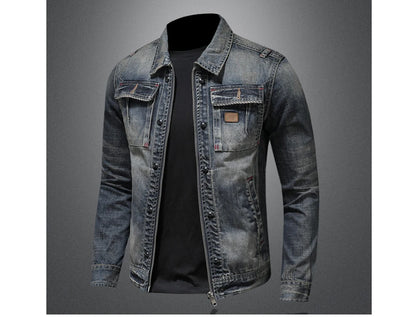 Autumn Winter Men's Denim Jackets Fashion Men Retro Streetwear Cowboy Jacket Men Hip Hop ZipperBiker Jean Coats Clothing