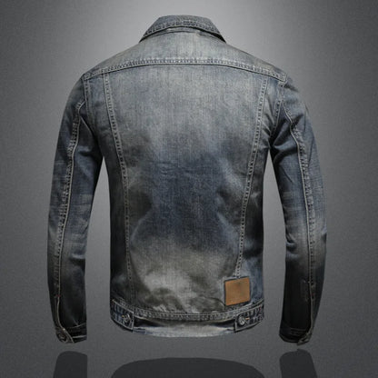 HKSH 2025 Spring Autumn New Man Tide Motorcycle Fashion Denim Jacket Trend Korean Slim Safari Style Casual Handsome Coats HK4817