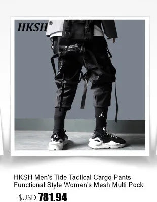 HKSH 2025 Spring Autumn New Man Tide Motorcycle Fashion Denim Jacket Trend Korean Slim Safari Style Casual Handsome Coats HK4817