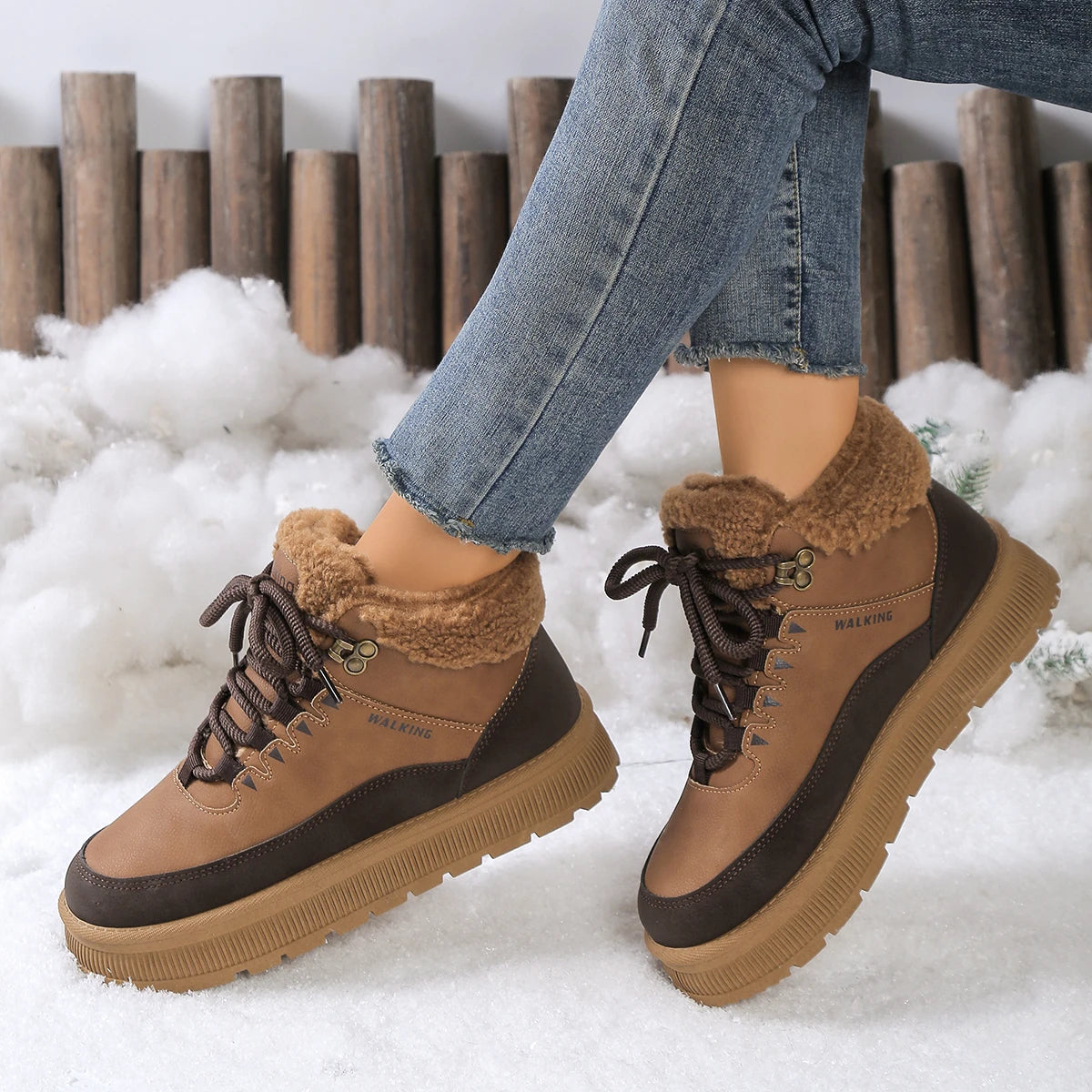 New Winter Round Toe Thick Soled Women's Boots Fashion Casual Comfortable Warm Cotton Shoes Women's Ankle Boots