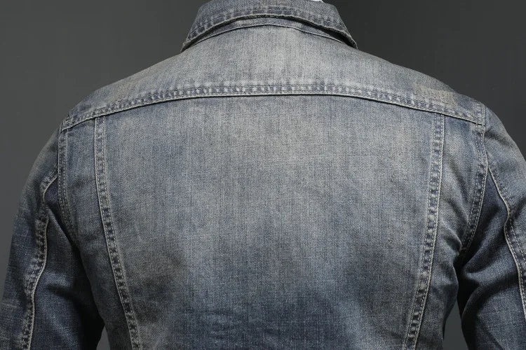 HKSH 2025 Spring Autumn New Man Tide Motorcycle Fashion Denim Jacket Trend Korean Slim Safari Style Casual Handsome Coats HK4817