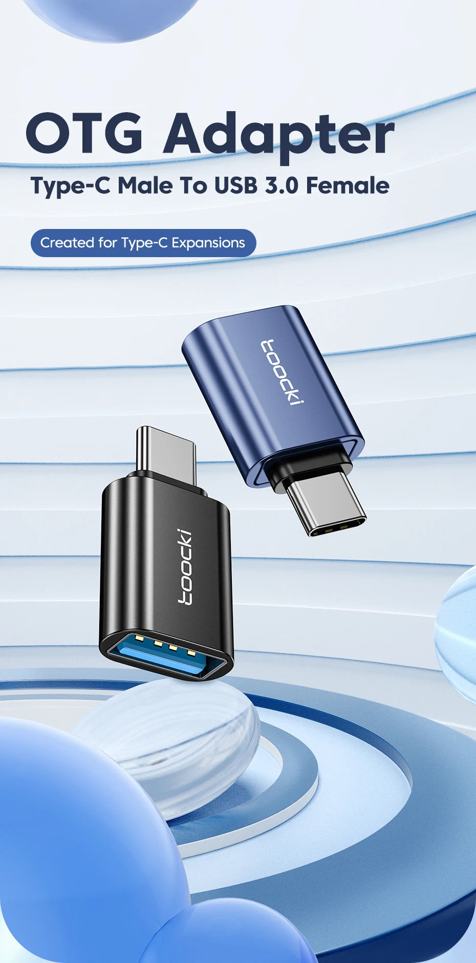 Toocki OTG USB 3.0 To Type C Adapter Micro To Type C Male To USB 2.0 Female Converter for Macbook Xiaomi Samsung OTG Connector