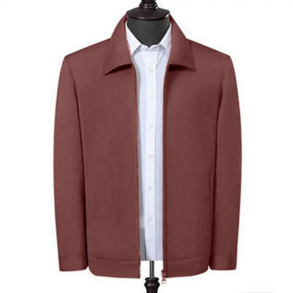 Men Coat Cardigan Solid Color Turn-down Collar Loose Cardigan Spring Jacket for Business Work Male Clothing Streetwear