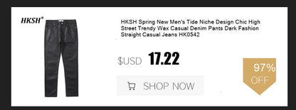 HKSH 2025 Spring Autumn New Man Tide Motorcycle Fashion Denim Jacket Trend Korean Slim Safari Style Casual Handsome Coats HK4817