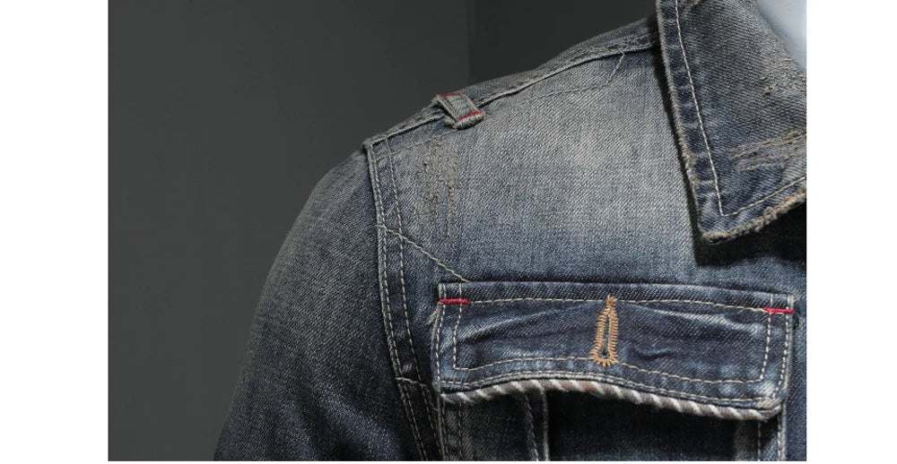 Autumn Winter Men's Denim Jackets Fashion Men Retro Streetwear Cowboy Jacket Men Hip Hop ZipperBiker Jean Coats Clothing