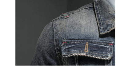 Autumn Winter Men's Denim Jackets Fashion Men Retro Streetwear Cowboy Jacket Men Hip Hop ZipperBiker Jean Coats Clothing