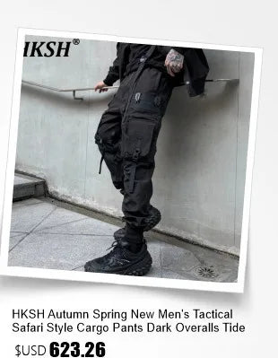 HKSH 2025 Spring Autumn New Man Tide Motorcycle Fashion Denim Jacket Trend Korean Slim Safari Style Casual Handsome Coats HK4817