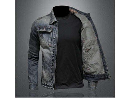Autumn Winter Men's Denim Jackets Fashion Men Retro Streetwear Cowboy Jacket Men Hip Hop ZipperBiker Jean Coats Clothing