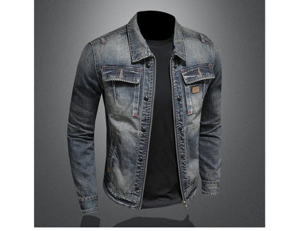 Autumn Winter Men's Denim Jackets Fashion Men Retro Streetwear Cowboy Jacket Men Hip Hop ZipperBiker Jean Coats Clothing