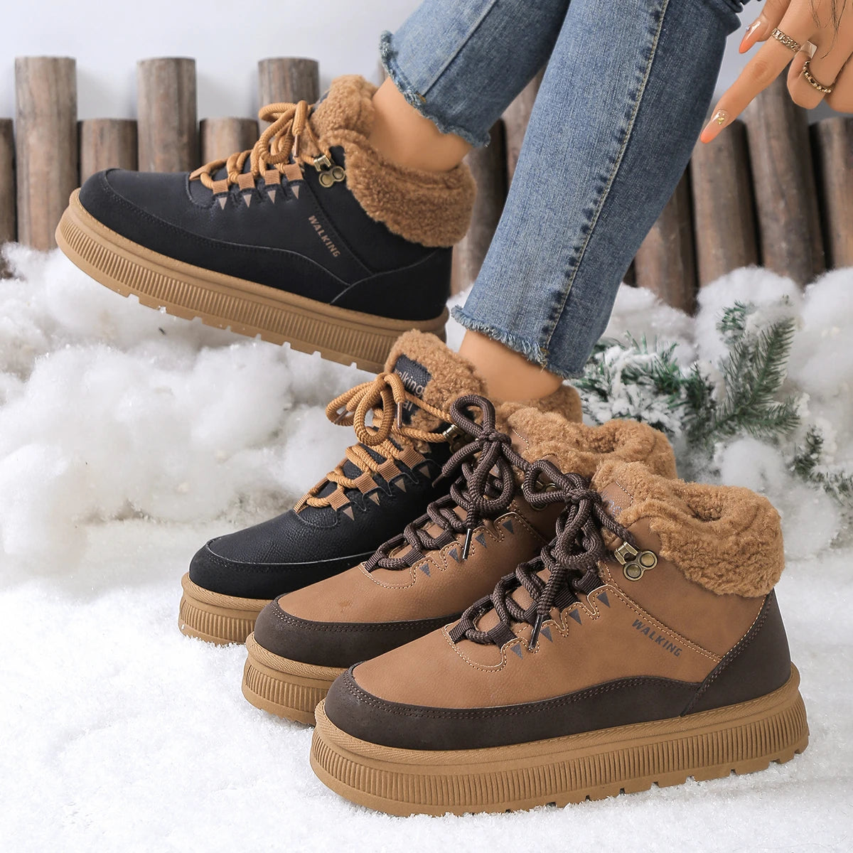 New Winter Round Toe Thick Soled Women's Boots Fashion Casual Comfortable Warm Cotton Shoes Women's Ankle Boots