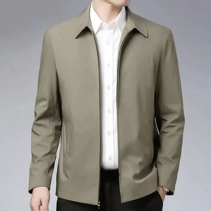 Men Coat Cardigan Solid Color Turn-down Collar Loose Cardigan Spring Jacket for Business Work Male Clothing Streetwear