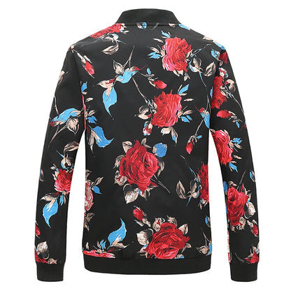 2025 Autumn New Printed Jackets Fashion Slim Fit Mens Casual Bomber Jacket Cardigan Zipper Coats Big Size 6XL Windbreaker Coat