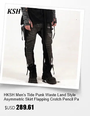 HKSH 2025 Spring Autumn New Man Tide Motorcycle Fashion Denim Jacket Trend Korean Slim Safari Style Casual Handsome Coats HK4817