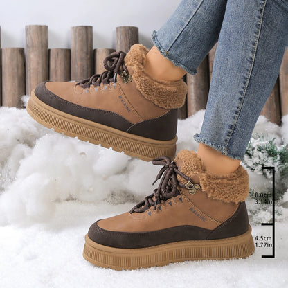 New Winter Round Toe Thick Soled Women's Boots Fashion Casual Comfortable Warm Cotton Shoes Women's Ankle Boots