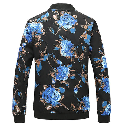 2025 Autumn New Printed Jackets Fashion Slim Fit Mens Casual Bomber Jacket Cardigan Zipper Coats Big Size 6XL Windbreaker Coat