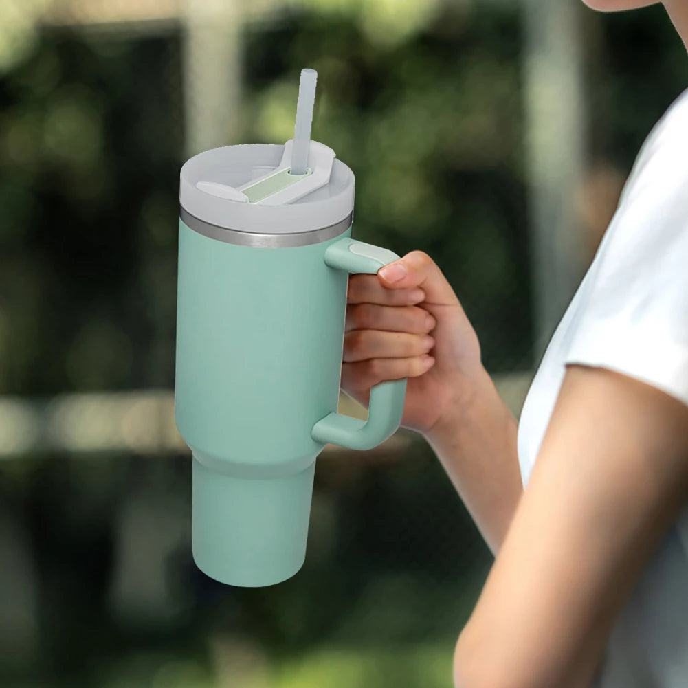 Handle Straw Tumbler Flip Straw Lid for 40 oz With Handle Fit 40oz for stanelys Mugs Cup Rotate 360 Degrees Cup Cover Accessorie