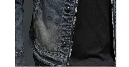 Autumn Winter Men's Denim Jackets Fashion Men Retro Streetwear Cowboy Jacket Men Hip Hop ZipperBiker Jean Coats Clothing