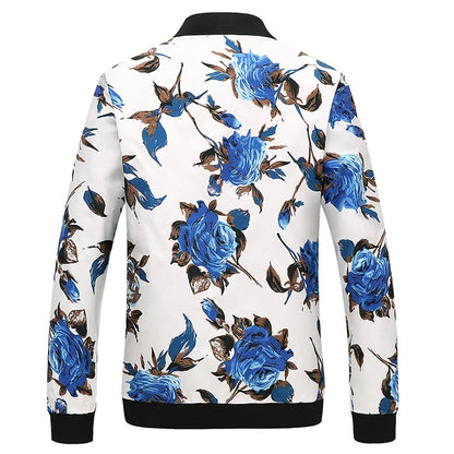 2025 Autumn New Printed Jackets Fashion Slim Fit Mens Casual Bomber Jacket Cardigan Zipper Coats Big Size 6XL Windbreaker Coat