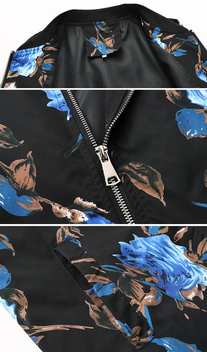 2025 Autumn New Printed Jackets Fashion Slim Fit Mens Casual Bomber Jacket Cardigan Zipper Coats Big Size 6XL Windbreaker Coat