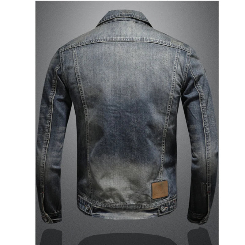 Autumn Winter Men's Denim Jackets Fashion Men Retro Streetwear Cowboy Jacket Men Hip Hop ZipperBiker Jean Coats Clothing