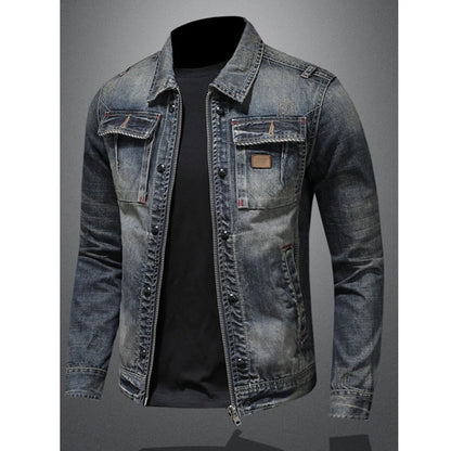Autumn Winter Men's Denim Jackets Fashion Men Retro Streetwear Cowboy Jacket Men Hip Hop ZipperBiker Jean Coats Clothing