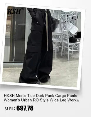 HKSH 2025 Spring Autumn New Man Tide Motorcycle Fashion Denim Jacket Trend Korean Slim Safari Style Casual Handsome Coats HK4817