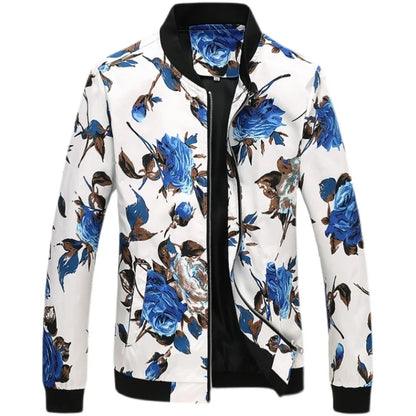2025 Autumn New Printed Jackets Fashion Slim Fit Mens Casual Bomber Jacket Cardigan Zipper Coats Big Size 6XL Windbreaker Coat