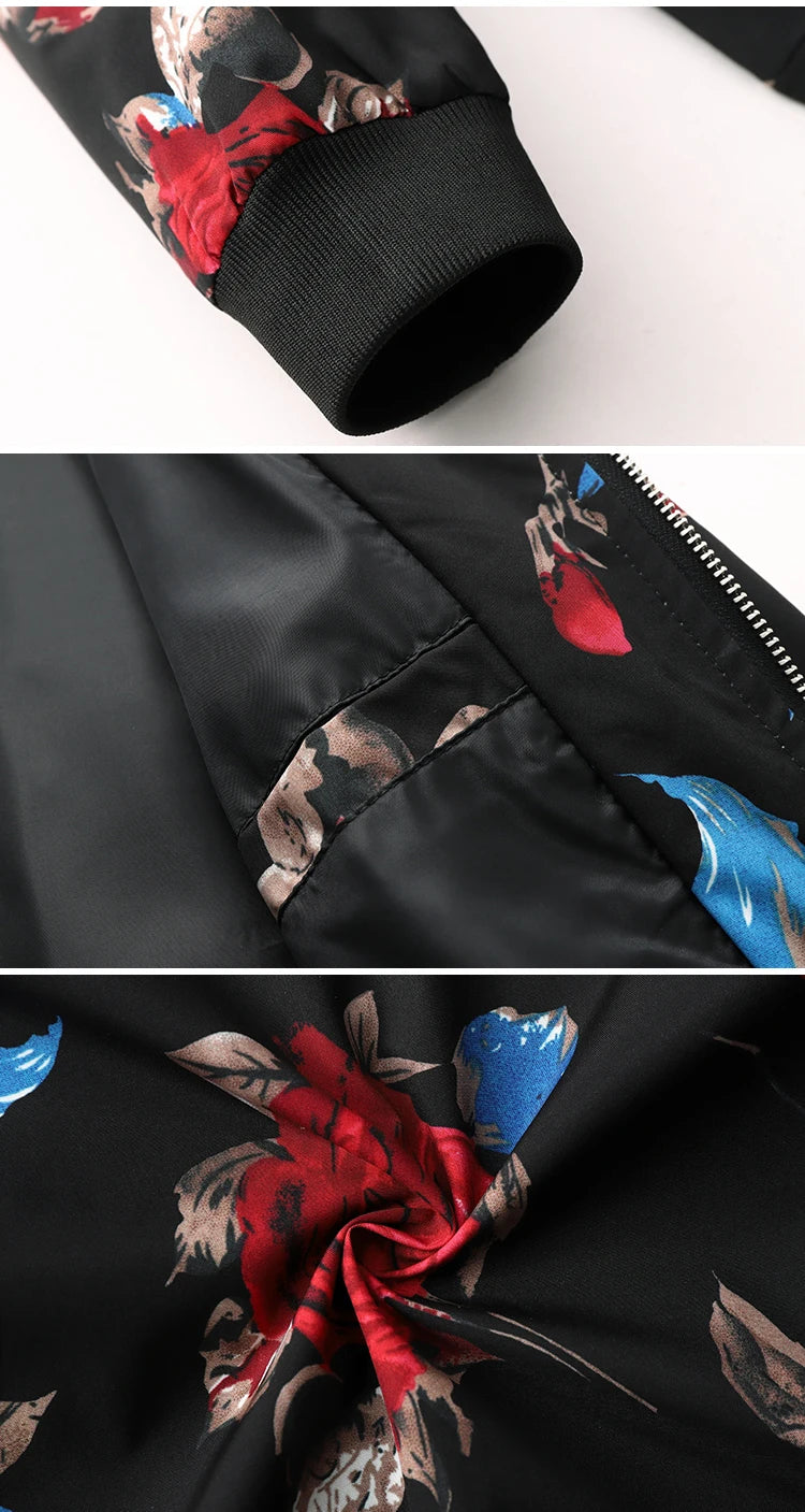 2025 Autumn New Printed Jackets Fashion Slim Fit Mens Casual Bomber Jacket Cardigan Zipper Coats Big Size 6XL Windbreaker Coat
